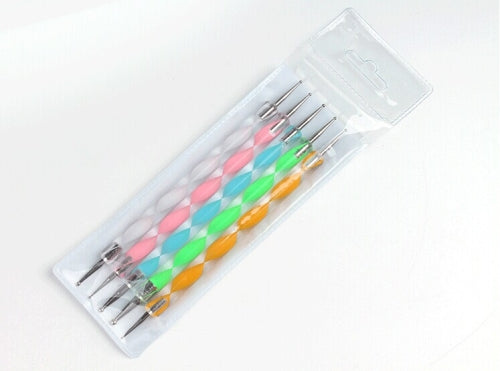 Double Auger Nail Point Flowers Pen 5 Sets