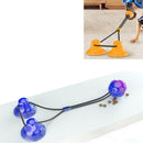 Molar Teeth Leaking Bite resistant Ball Double Sucker Dog Toy (Prism Blue and Black)