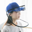 Anti-Saliva Splash Anti-Spitting Anti-Fog Anti-Oil Protective Baseball Cap Mask Removable Face Shield(Blue)