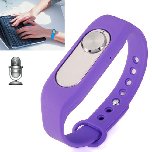 WR-06 Wearable Wristband 8GB Digital Voice Recorder Wrist Watch, One Button Long Time Recording(Purple)