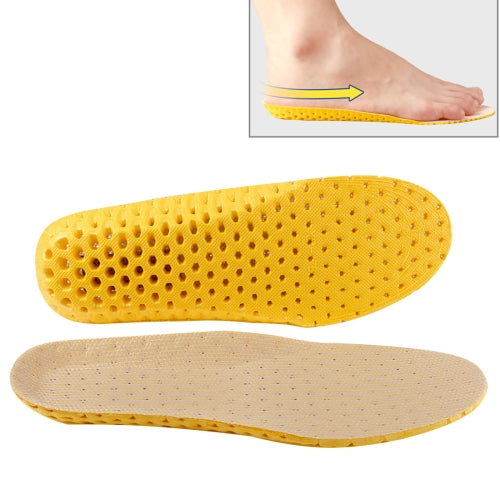 1 Pair Sports Shock Absorption Breathable Soft Thick Sweat Absorbent Insoles for Men / Women, Size: S(35-41 Yards)(Yellow)