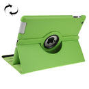 360 Degree Rotatable Leather Case with Sleep / Wake-up Function & Holder for New iPad (iPad 3)(Green)