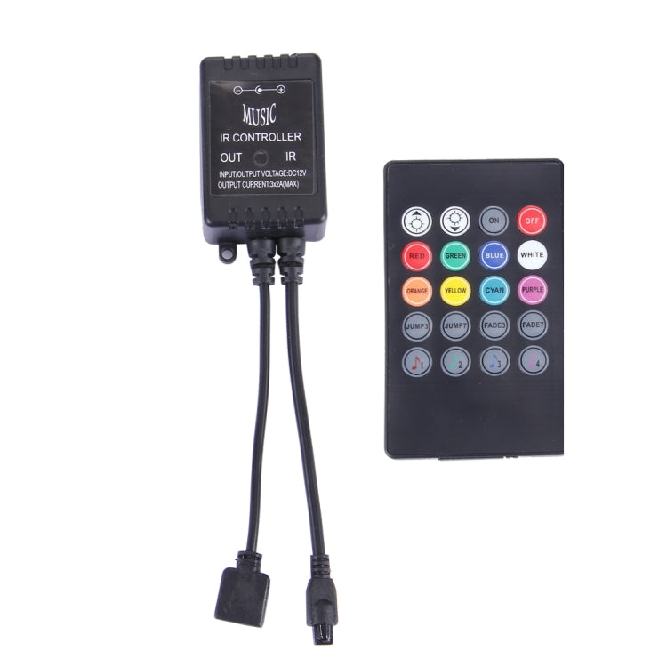 DC 12-24V Mini 20 Keys Music LED Controller IR Remote Control for 3528