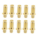 10 PCS Gold Plated RP-SMA Female Crimp RF Connector Adapter for RG58 / RG400 / RG142 / LMR195 Cable