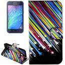 Colorful Stripes and Stars Pattern Horizontal Flip Leather Case with Holder & Card Slots & Wallet for Galaxy J2 / J200