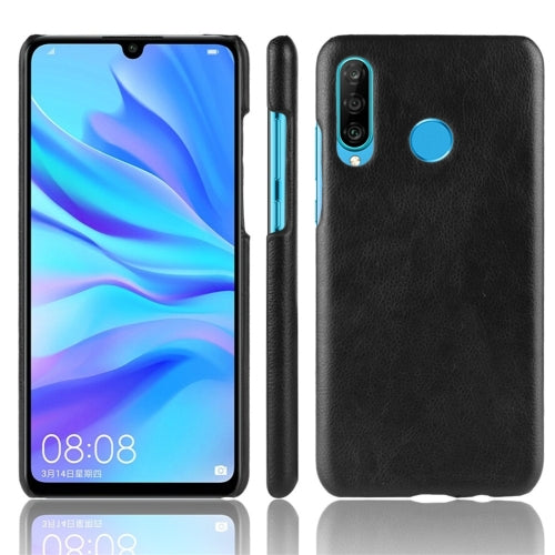Shockproof Litchi Texture PC + PU Protective Case for Galaxy M30 (Black)