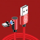 USAMS US-SJ445 U54 USB to USB-C / Type-C Right-angle Aluminum Alloy Magnetic Charging Cable, Length: 1m(Red)