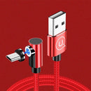 USAMS US-SJ446 U54 USB to Micro USB Right-angle Aluminum Alloy Magnetic Charging Cable, Length: 1m(Red)