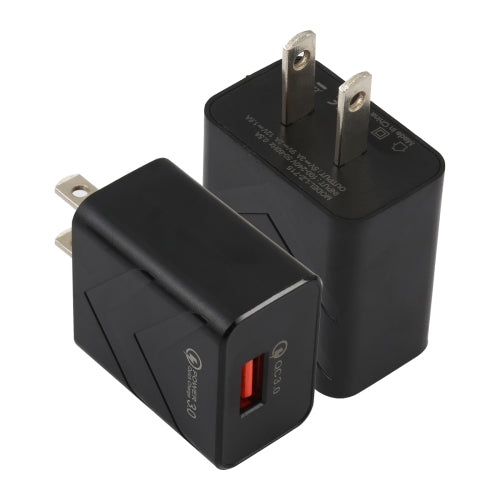 LZ-715 18W QC3.0 USB Single Port Fast Travel Charger, US Plug (Black)