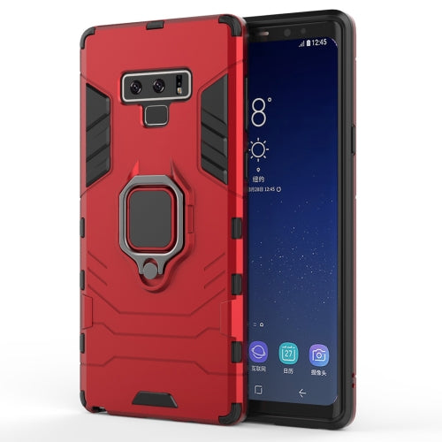 PC + TPU Shockproof Protective Case with Magnetic Ring Holder For Galaxy Note9(Red)