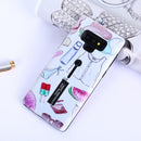 Hand Drawing Embossed Painted TPU + PC Case with Holder for Galaxy Note9
