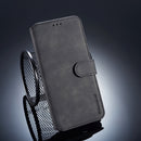 DG.MING Retro Oil Side Horizontal Flip Case for Galaxy A7 (2018), with Holder & Card Slots & Wallet (Black)