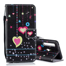Colored Heart Pattern Horizontal Flip Leather Case for Galaxy A9 (2018) / A9s, with Holder & Card Slots & Wallet