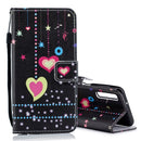 Colored Heart Pattern Horizontal Flip Leather Case for Galaxy A7 (2018), with Holder & Card Slots & Wallet