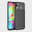 Beetle Series Carbon Fiber Texture Shockproof TPU Case for Galaxy M20(Black)
