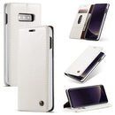 CaseMe-003 PU + PC Business Style Crazy Horse Texture Horizontal Flip Leather Case for Galaxy S10e, with Holder & Card Slots & Wallet(White)