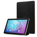 Silk Texture Horizontal Flip Leather Case with Three-Folding Holder for Galaxy Tab T725(Black)