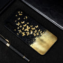 Gold Butterfly Painted Pattern Soft TPU Case for Galaxy A70