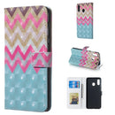 Color Wave 3D Pattern Horizontal Flip Leather Case for Galaxy A30, with Holder & Card Slots & Photo Frame & Wallet