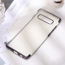 Three Sections Electroplating Side TPU Protective Back Case for Galaxy S10 (Black)