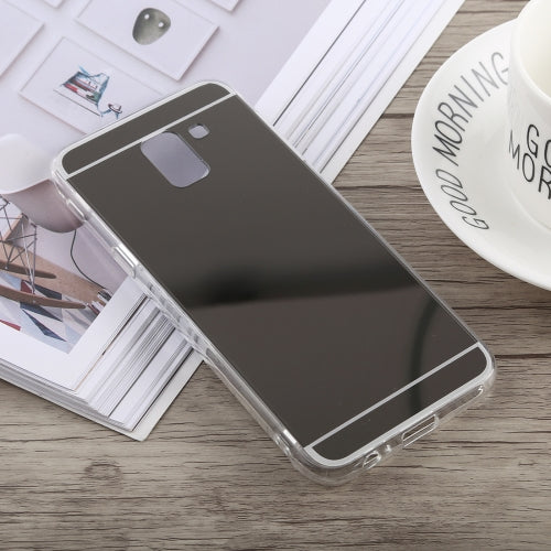 Acrylic + TPU Electroplating Mirror Case for Galaxy J4 (2018) (Black)