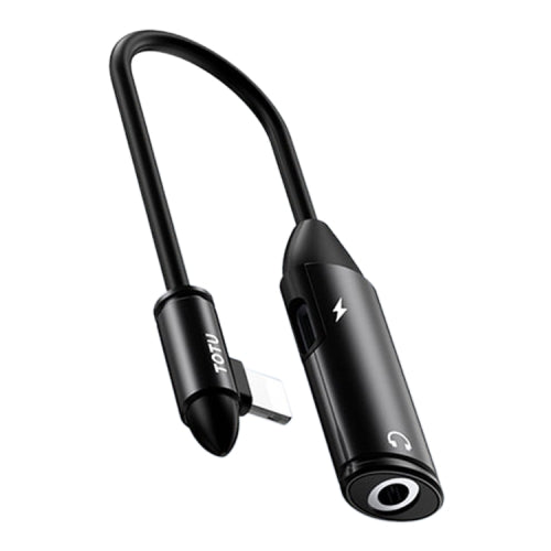 TOTUDESIGN EAUC-21 Revial Series 8 Pin Male to 8 Pin + 3.5mm Female 2 in 1 Mini Portable Audio & Charging Adapter