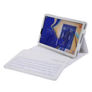 SA830 Bluetooth 3.0 Litchi Texture Detachable Bluetooth Keyboard Leather Tablet Case for Samsung Galaxy Tab S4 10.5 inch T830 / T835, with Holder (White)