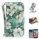 3D Colored Drawing Watercolor Flower Pattern Horizontal Flip Leather Case for Galaxy A2 Core, with Holder & Card Slots & Wallet