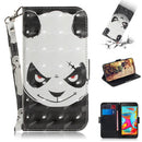 3D Colored Drawing Angry Bear Pattern Horizontal Flip Leather Case for Galaxy A2 Core, with Holder & Card Slots & Wallet