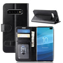 R64 Texture Single Fold Horizontal Flip Leather Case for Galaxy S10+, with Holder & Card Slots & Wallet (Black)