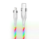 JOYROOM S-1224N3 2.4A Micro USB Intelligent Light Control Streamer Charging Data Cable, Length: 1.2m(White)