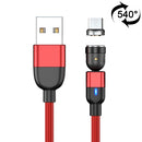 2m 3A Output USB to Micro USB 540 Degree Rotating Magnetic Data Sync Charging Cable (Red)