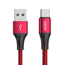 JOYROOM S-1530N1 N1 Series 1.5m 3A USB to USB-C / Type-C Data Sync Charge Cable (Red)