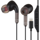 520 8 Pin Interface In-ear Wired Wire-control Earphone with Silicone Earplugs, Cable Length: 1.2m (Coffee)