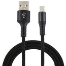 2A USB to Micro USB Braided Data Cable, Cable Length: 1m (Black)