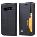 Knead Skin Texture Horizontal Flip Leather Case for Galaxy S10+, with Photo Frame & Holder & Card Slots & Wallet (Black)
