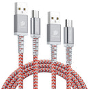 DUX DUCIS K-II Pro Series 1m+2m 2A USB to USB-C / Type-C Aluminum Alloy Braid Fast Charging Data Cable (Red)