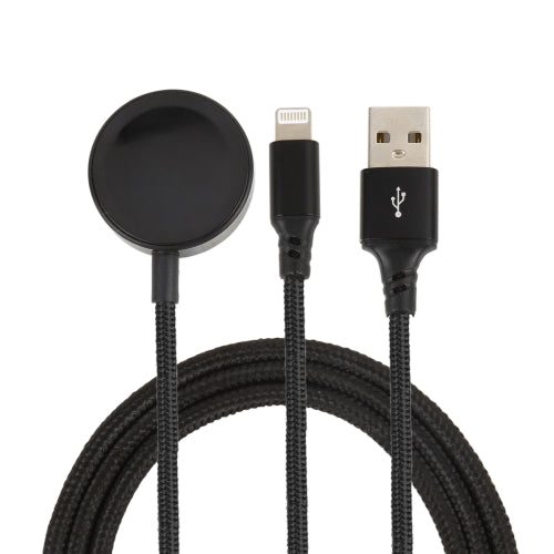 2 In 1 8 Pin + Magnetic Charging Base Multi-function Charging Cable, Length: 1m (Black)