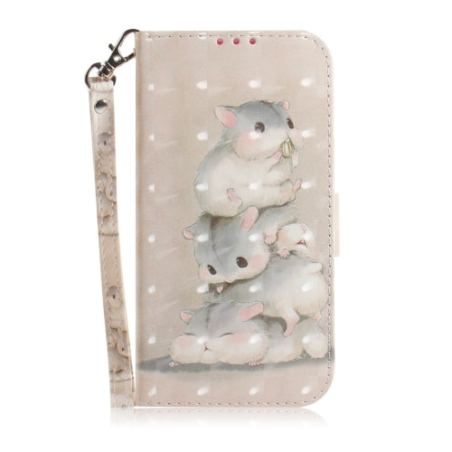 Squirrels Pattern 3D Coloured Drawing Horizontal Flip Leather Case for Galaxy A40, with Holder & Card Slots & Wallet