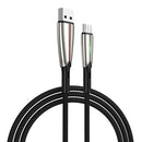 JOYROOM S-M399 Time Series 3A Micro USB Interface Charging + Transmission Nylon Braided Data Cable with Green Marquee, Cable Length: 1.5m(Black)