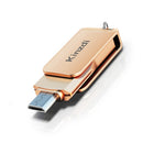 Kinzdi 16GB USB + Type-C Interface Metal Twister Flash Disk V8 (Rose Gold)
