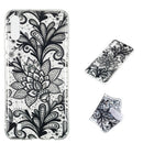 Black Flower Pattern Highly Transparent TPU Protective Case for Galaxy M10