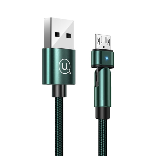 USAMS US-SJ478 U60 Micro Rotatable Aluminum Alloy Charging Cable, Length: 1m(Green)