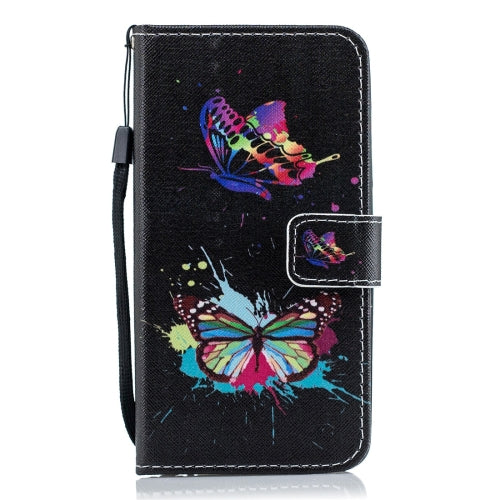Colorful Butterfly Pattern Horizontal Flip Leather Case for Galaxy A40, with Holder & Card Slots & Wallet