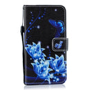 Blue Butterfly Flower Pattern Horizontal Flip Leather Case for Galaxy A40, with Holder & Card Slots & Wallet