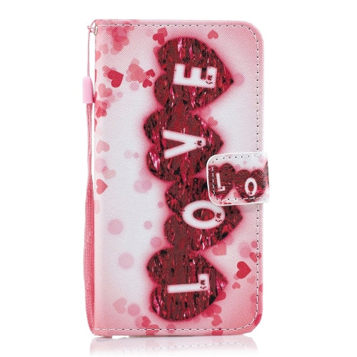 Love Pattern Horizontal Flip Leather Case for Galaxy A10, with Holder & Card Slots & Wallet