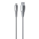 WK WDC-085 3A Micro USB Goldsim Aluminum Alloy Charging Data Cable, Length: 1.2m(Silver)