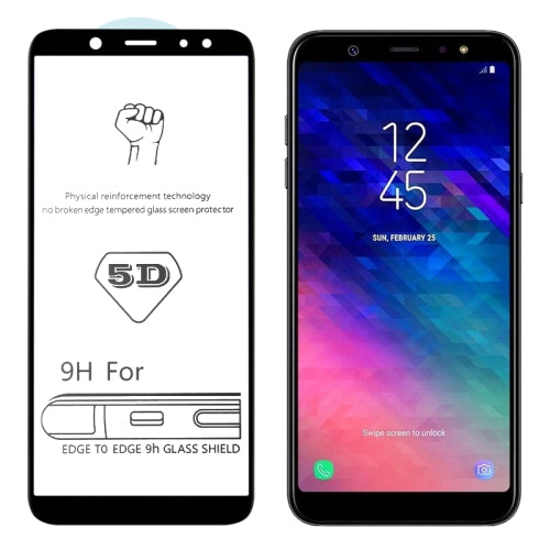 9H 5D Full Glue Full Screen Tempered Glass Film for Galaxy A6 (2018)