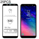 25 PCS 9H 5D Full Glue Full Screen Tempered Glass Film for Galaxy A6 (2018)