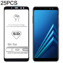 25 PCS 9H 5D Full Glue Full Screen Tempered Glass Film for Galaxy A8